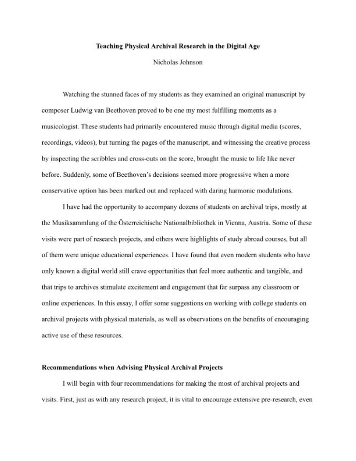 Thumbnail for Teaching Physical Archival Research in the Digital Age