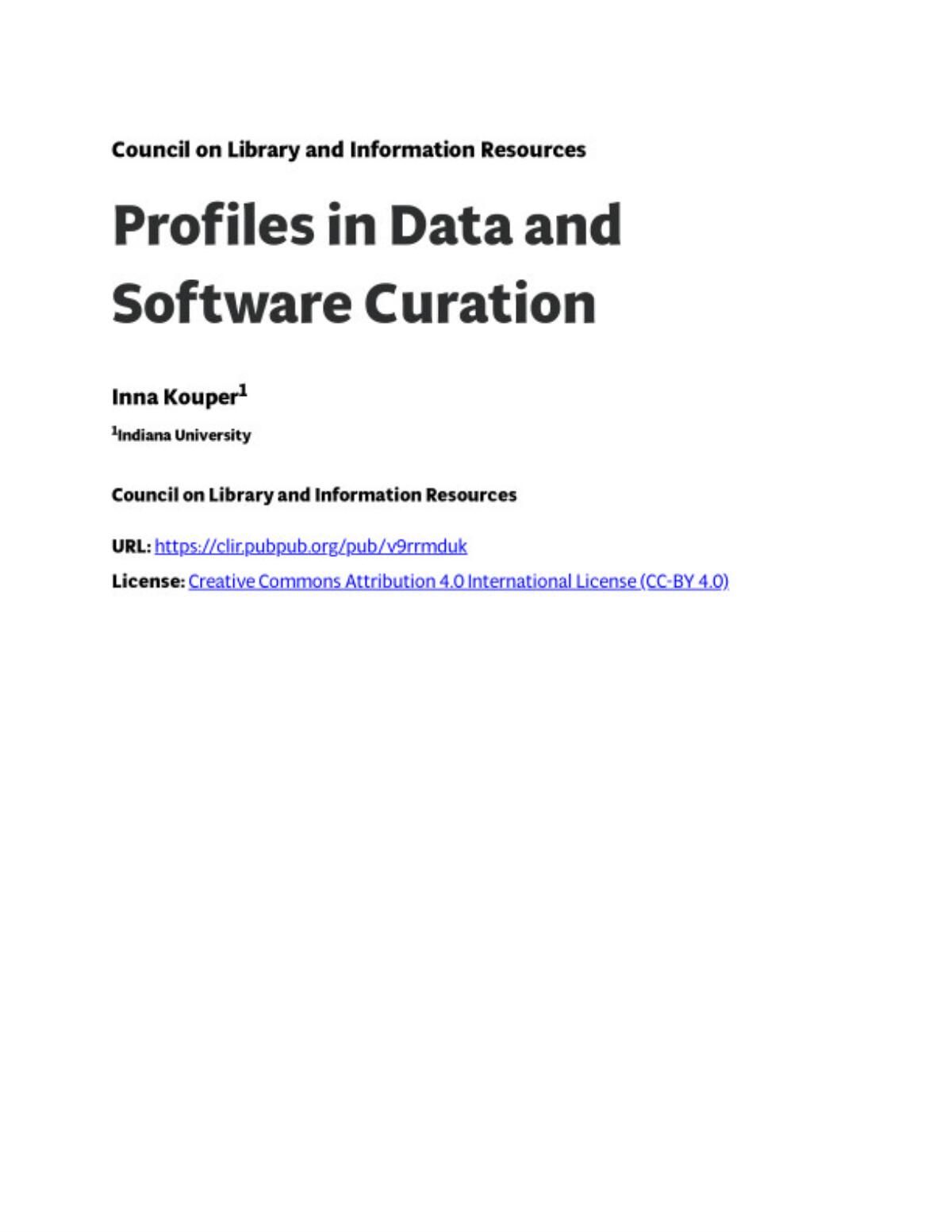 Thumbnail for Profiles in Data and Software Curation